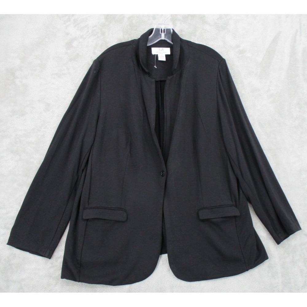 Magaschoni Blazer Womens Size 2X Stretchy Knit One Button Comfort Professional